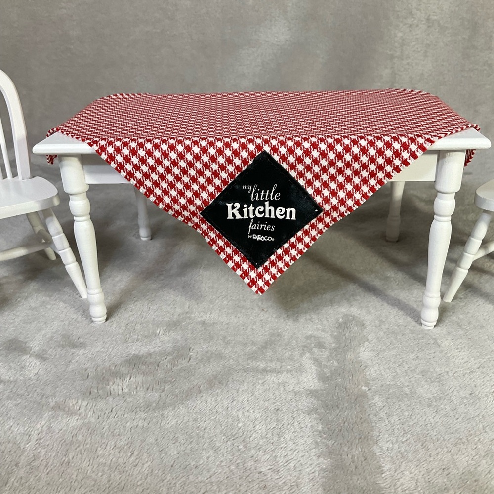 Little Kitchen Fairies Wood Table and 2 Chairs Miniature Set Enesco 2002 Vtg - Picture 2 of 5